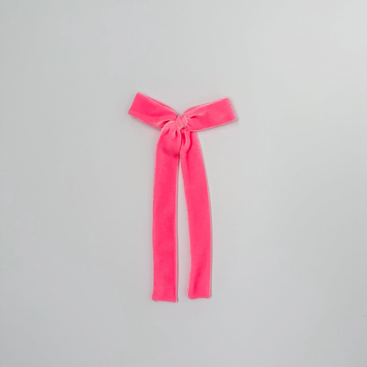 Candy Pink Velvet Long Tail Bow
