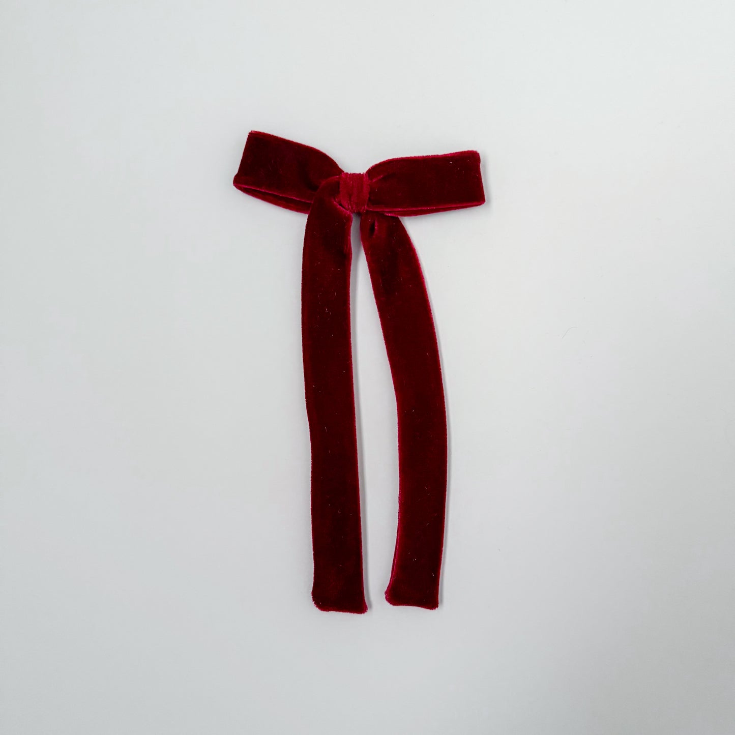 Cranberry Velvet Long Tail Bow