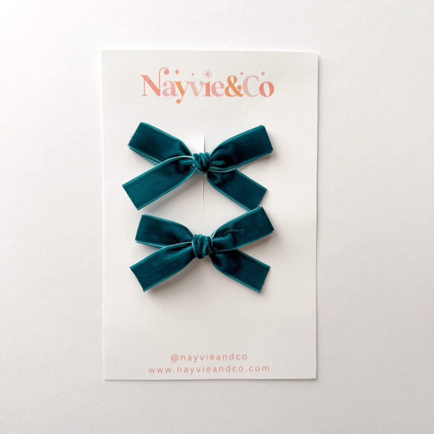 TEAL Velvet Ribbon Piggy Set