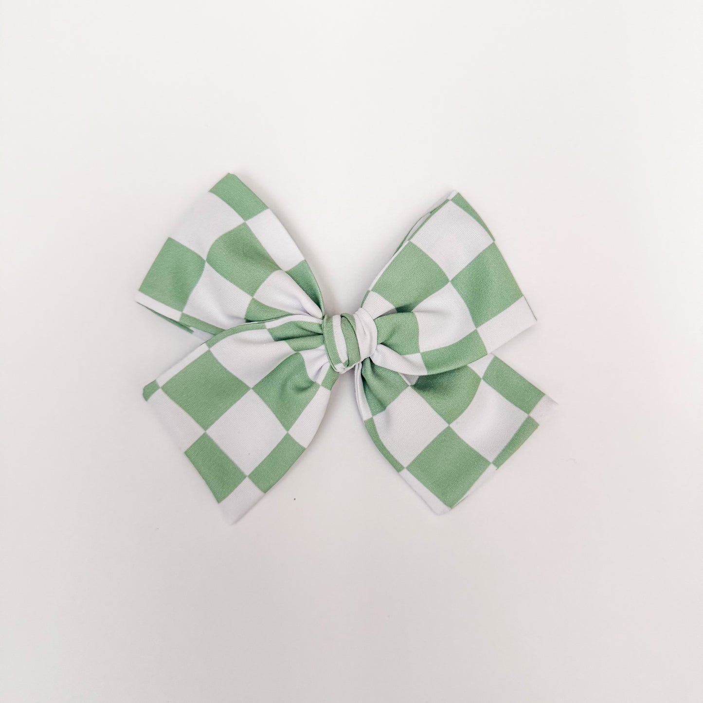 Spring Green Check Hand-tied Bow