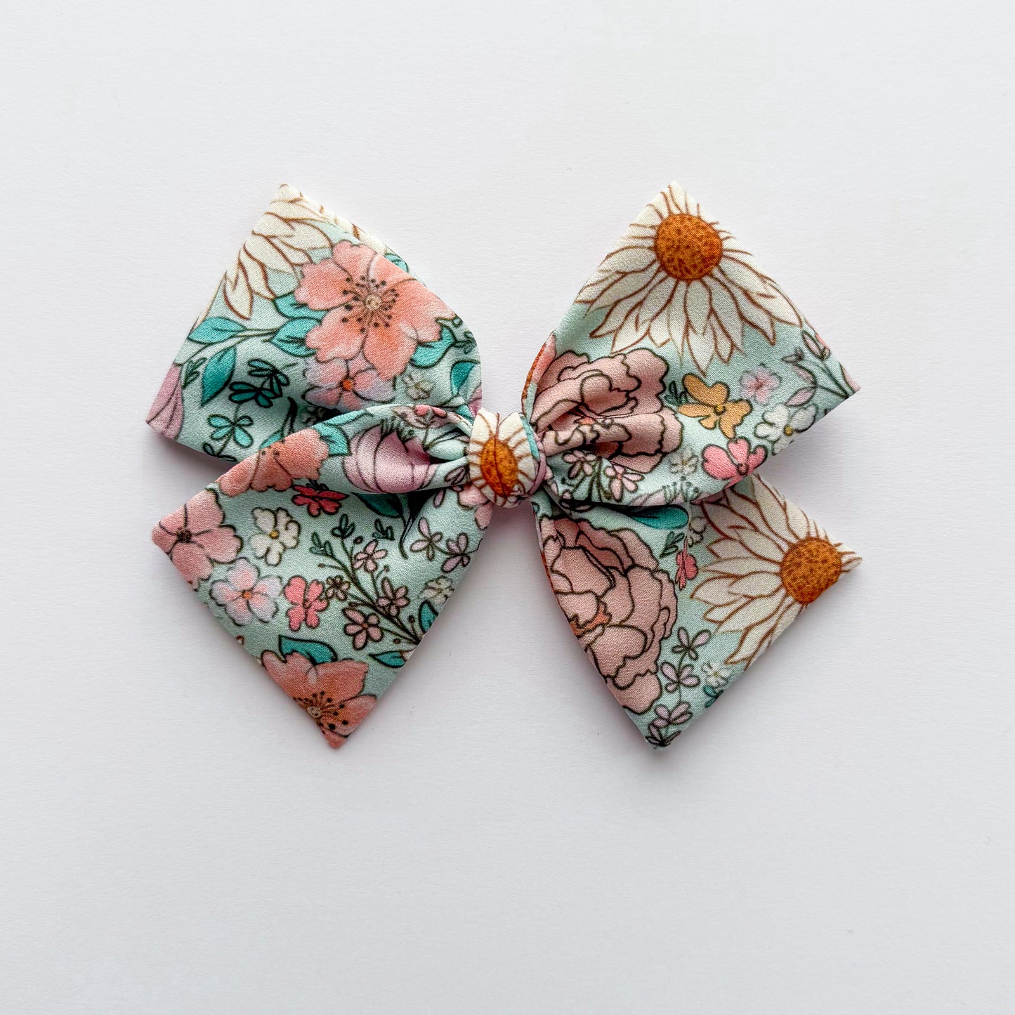 Blue Spring Floral Hand-tied Bow