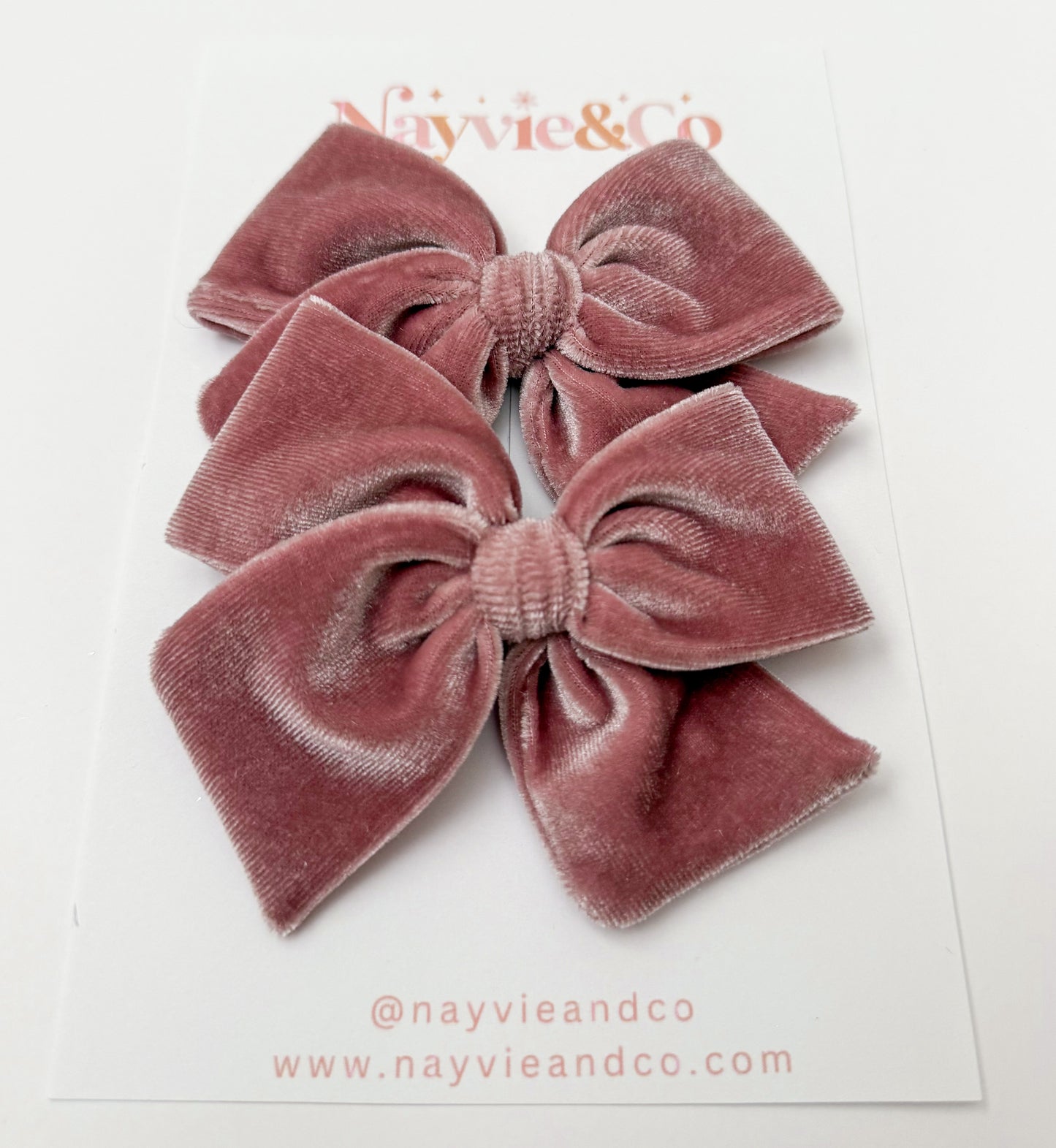 Dusty Mauve Velvet Hand-tied Bow