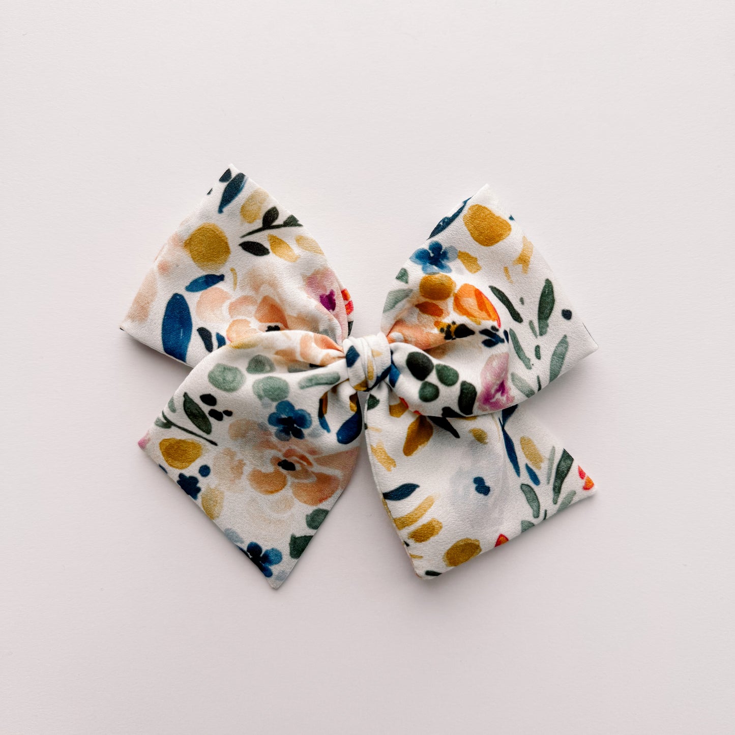 Watercolor Floral Hand-tied Bow