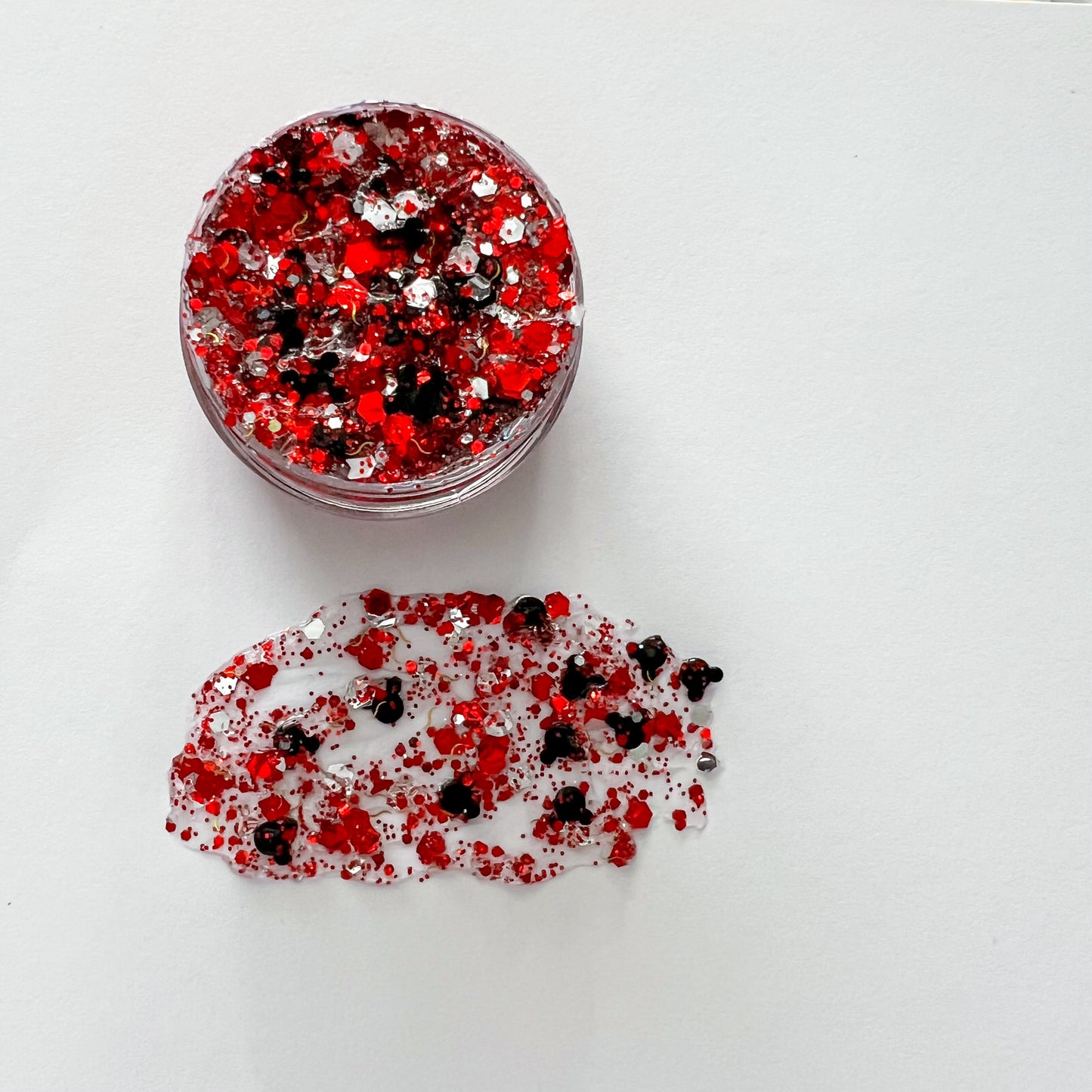 Red Mickey Mouse Glitter Gel