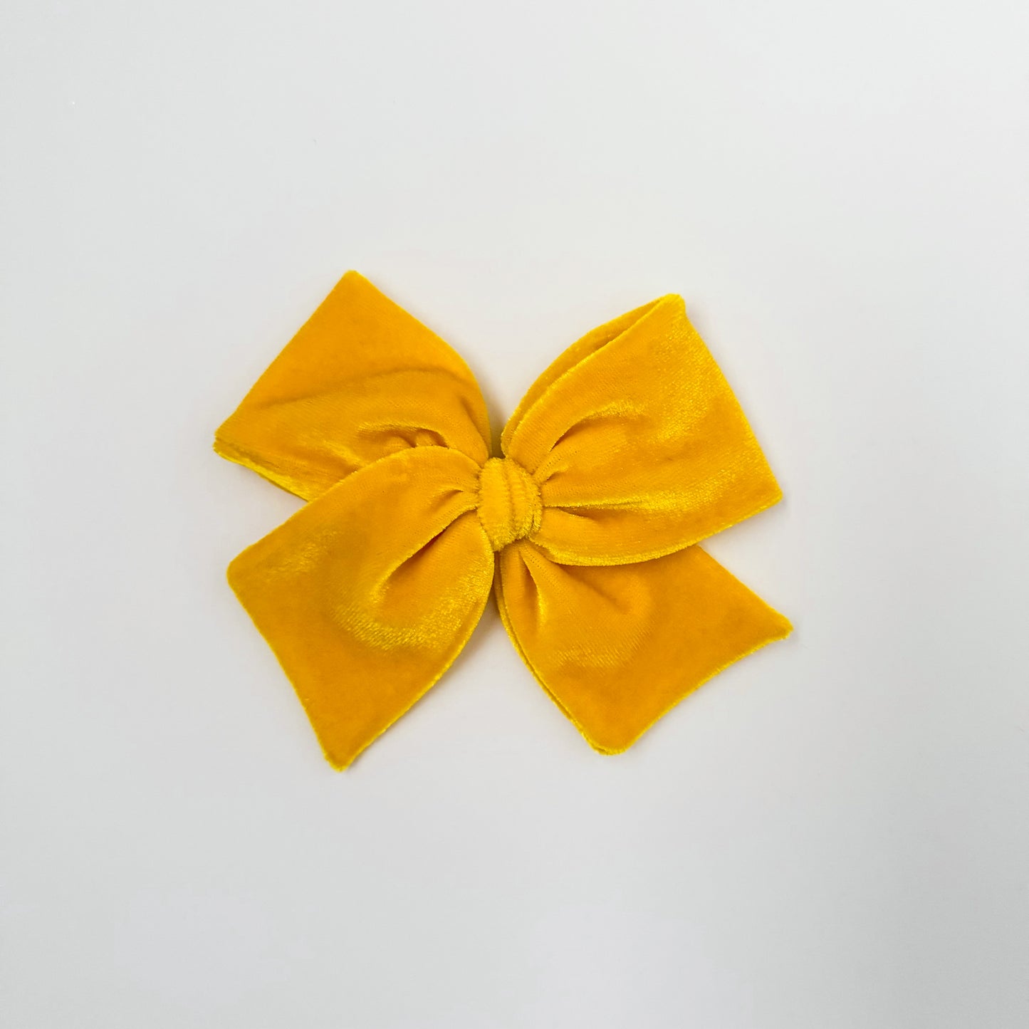 Yellow Velvet Hand-tied Bow