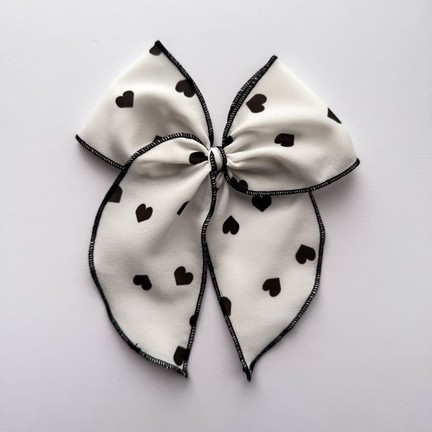 RTS Oversize Hearts on White Fable Bow