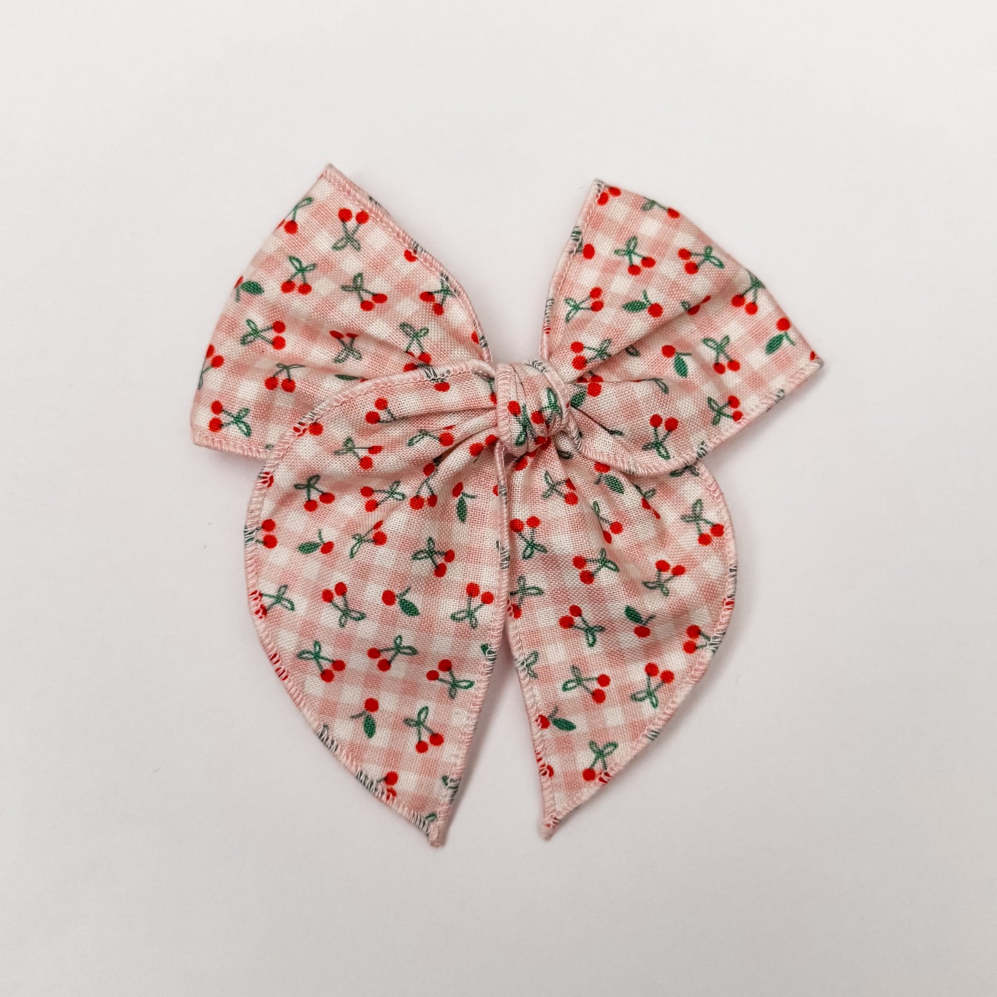 Cherry Gingham Fable Bow