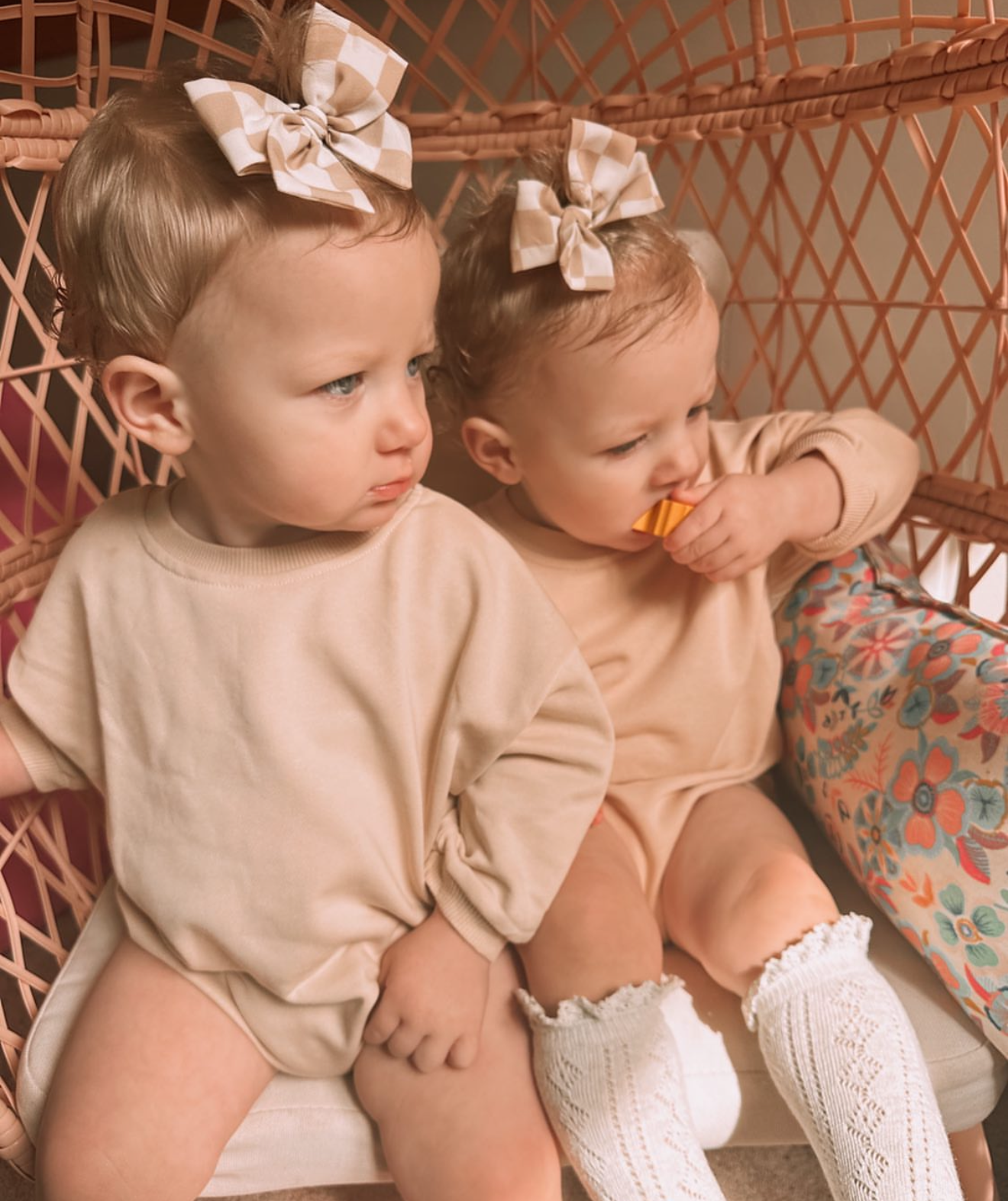 Sand Check Hand-tied Bow