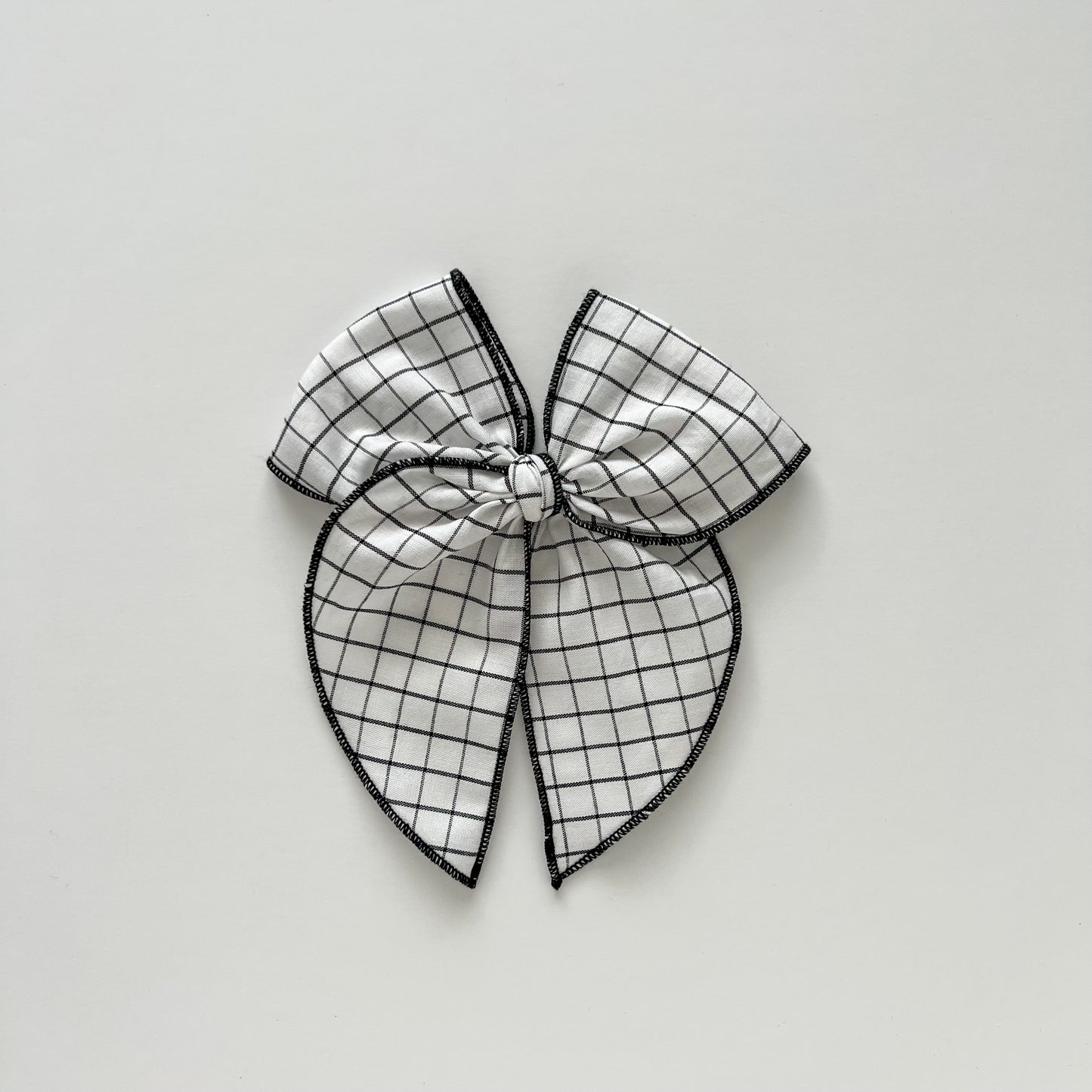 Black+White Small Windowpane Fable Bow