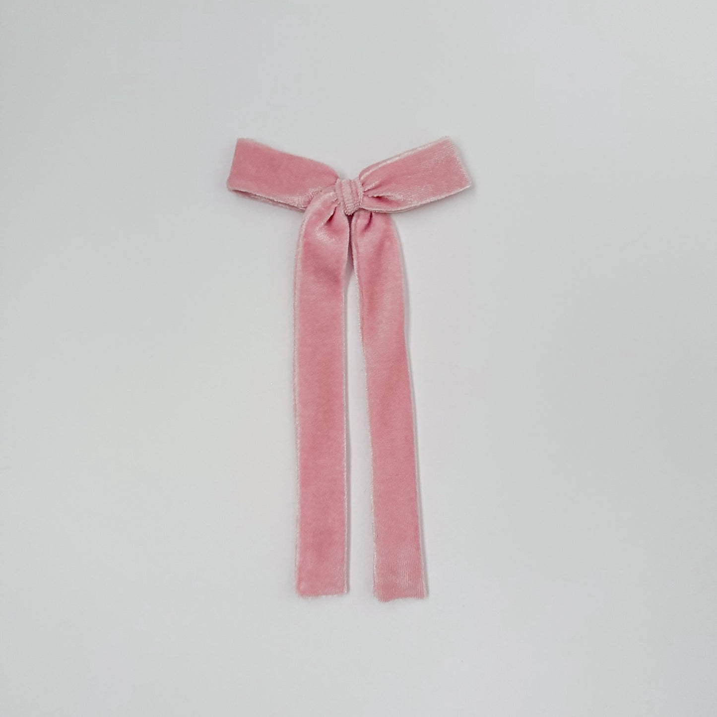Baby Pink Velvet Long Tail Bow
