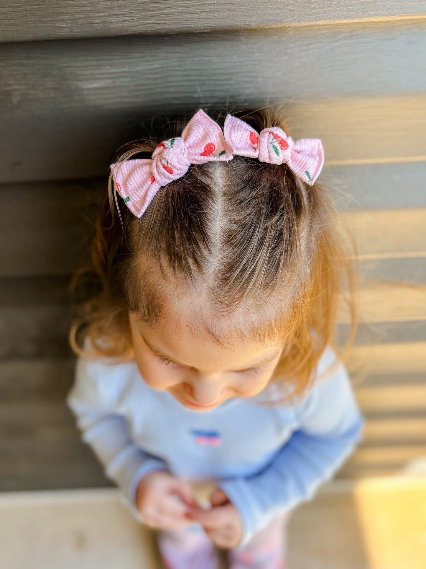 CHERRIES ON PINK KNOTTED PIGGY SET