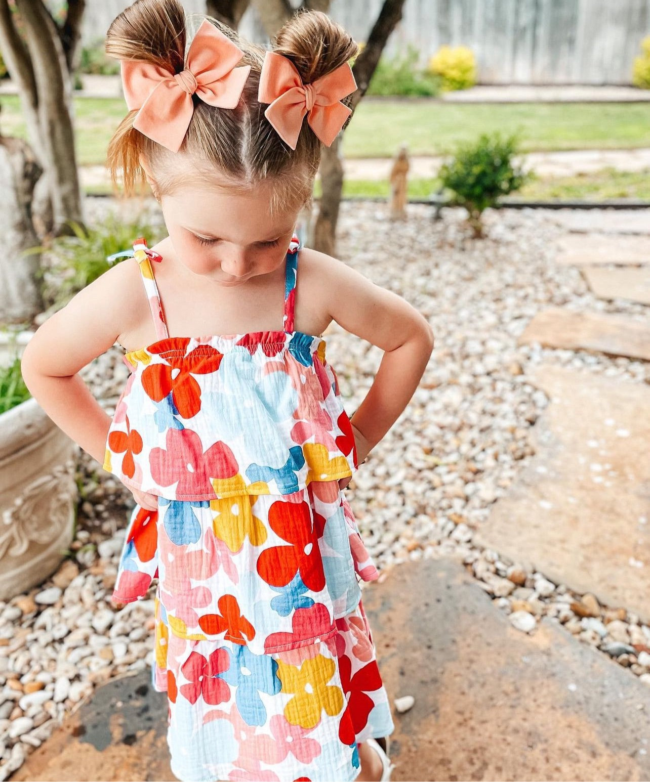 Peach Hand-tied Bow