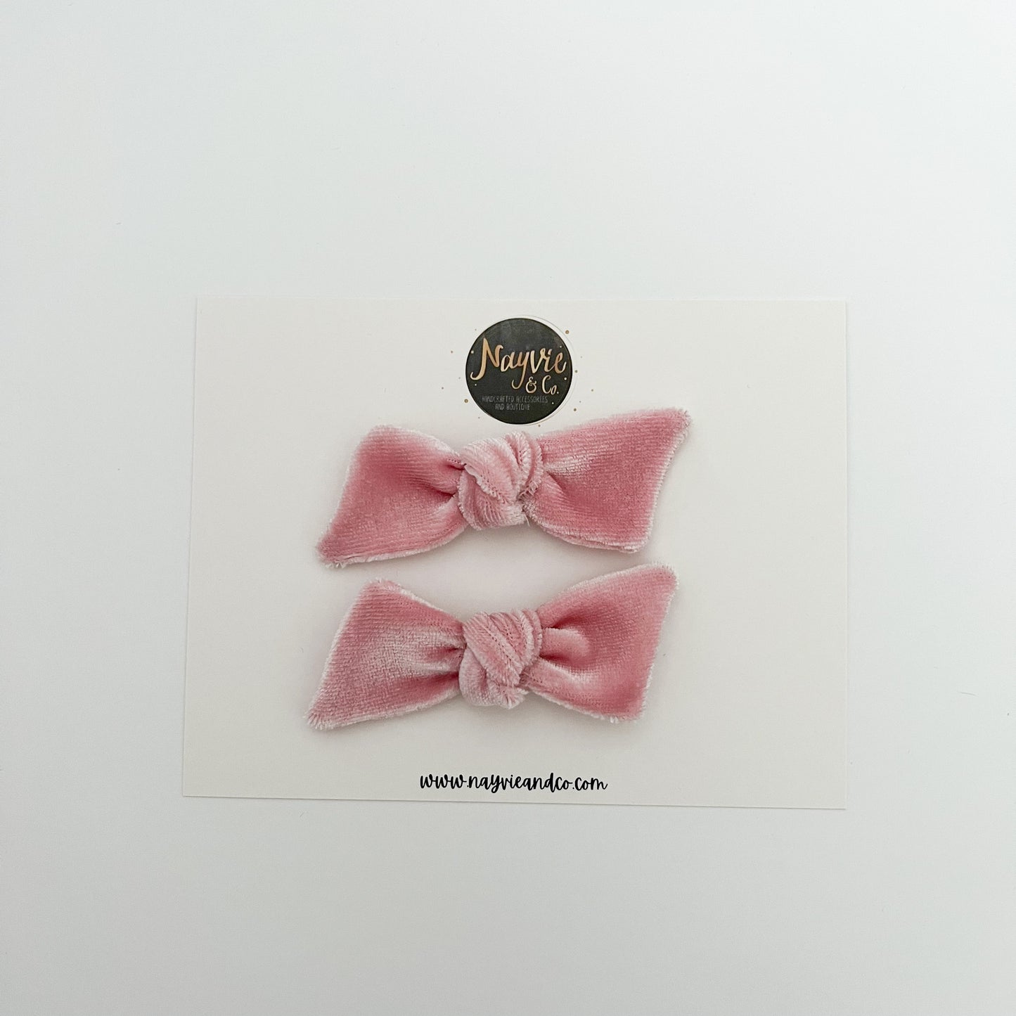 Baby Pink Velvet Twist Bow
