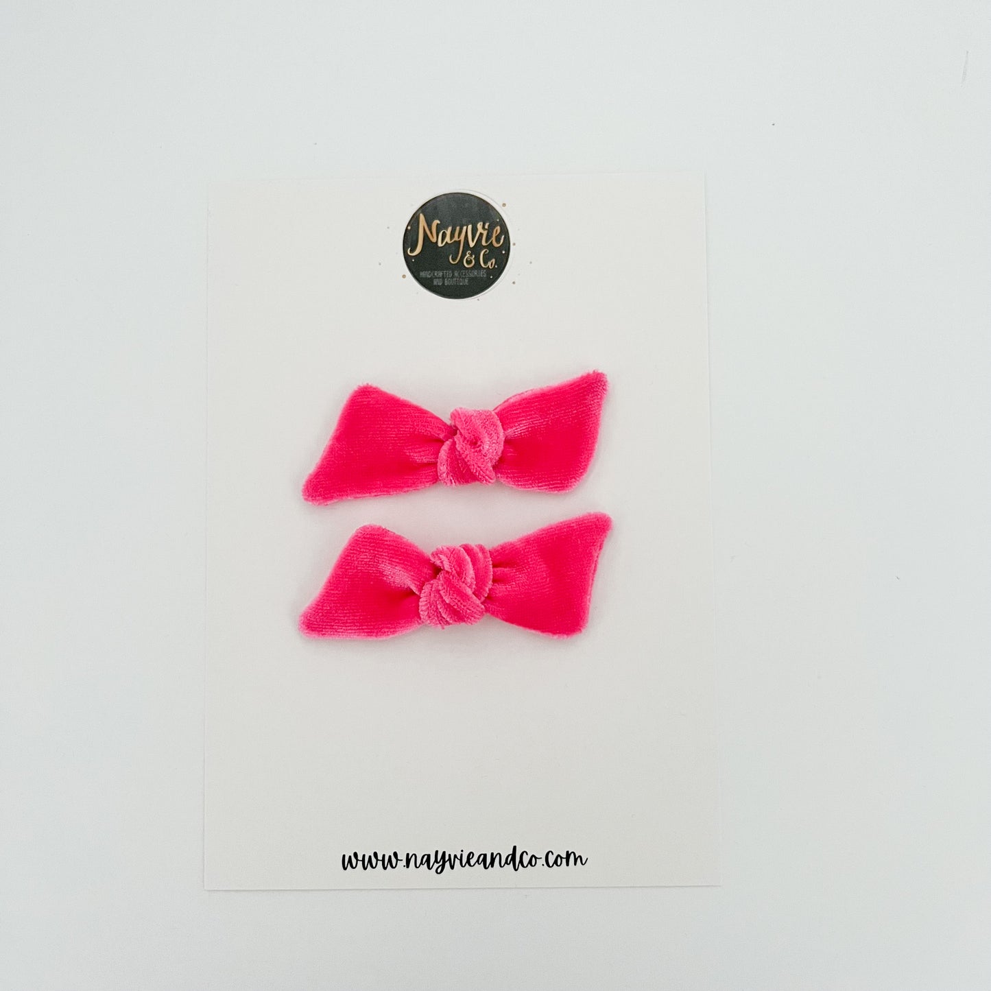 Neon Pink Velvet Twist Bow
