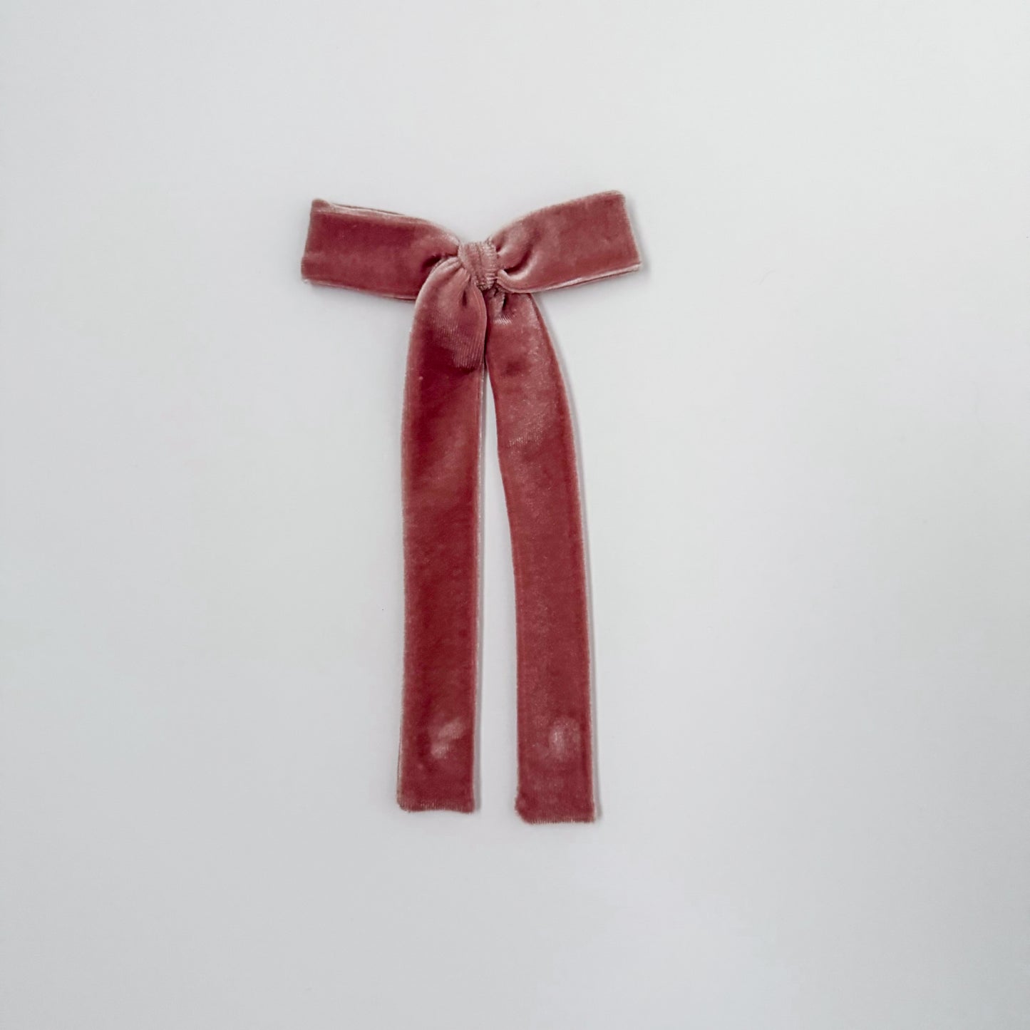 Dusty Mauve Velvet Long Tail Bow