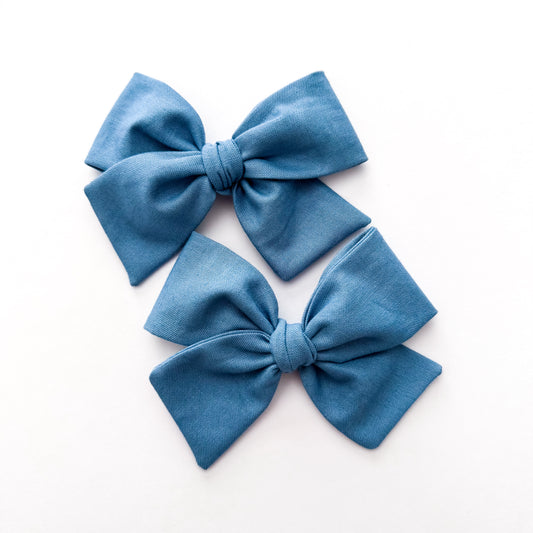 Dusty Blue Hand-tied Bow