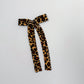 Leopard Velvet Long Tail Bow
