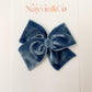 Dusty Blue Velvet Hand-tied Bow