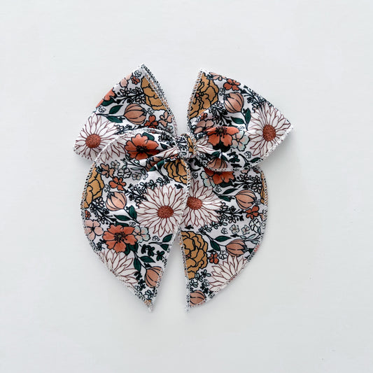 Fall Garden Floral Fable Bow