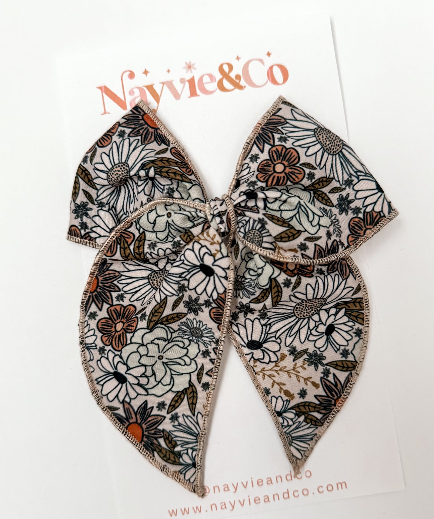 Oversized Autumn Floral Fable Bow