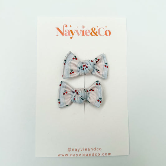 Cherry Stripes Knotted Piggy Set