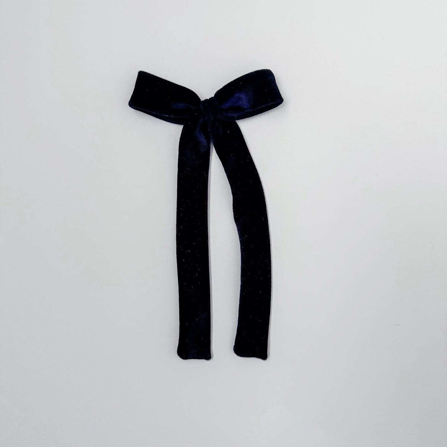 Navy Velvet Long Tail Bow