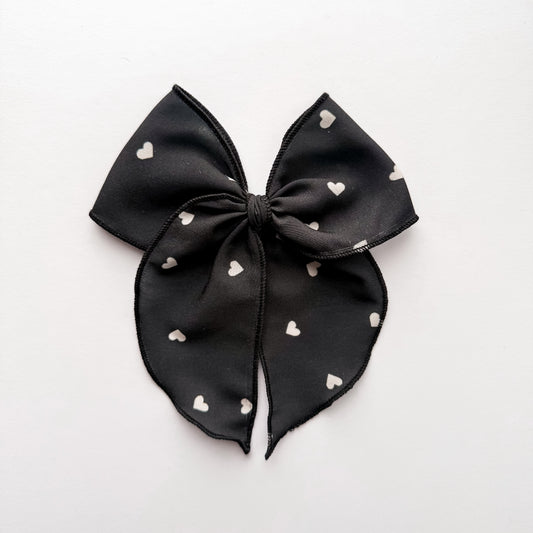 RTS Oversize Hearts on Black Fable Bow