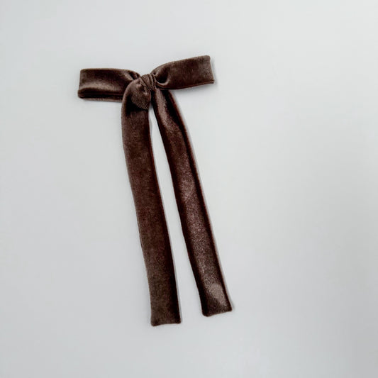 Chocolate Velvet Long Tail Bow