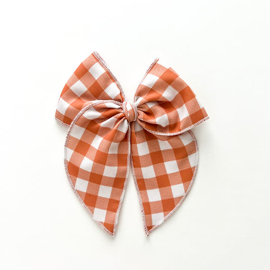 Pumpkin Plaid Fable Bow