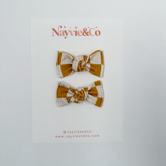 Mustard Check KNOTTED PIGGY SET