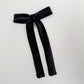 Black Glitter Velvet Long Tail Bow