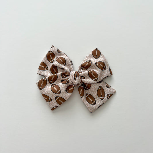 RTS OVERSIZE Leopard Footballs Hand-tied Bow