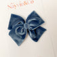 Dusty Blue Velvet Hand-tied Bow