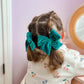 Deep Teal Velvet Hand-tied Bow