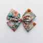 Blue Spring Floral Hand-tied Bow