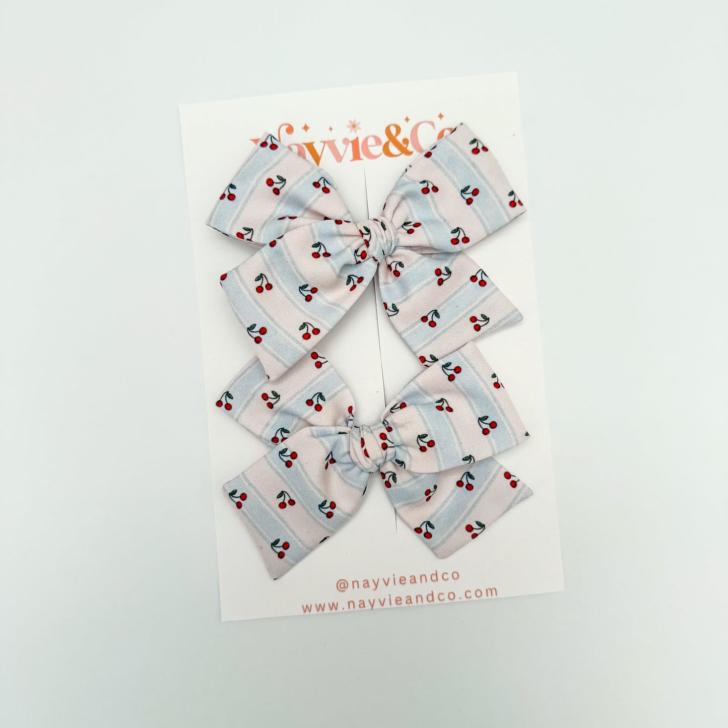 Cherry Stripes Hand-tied Bow