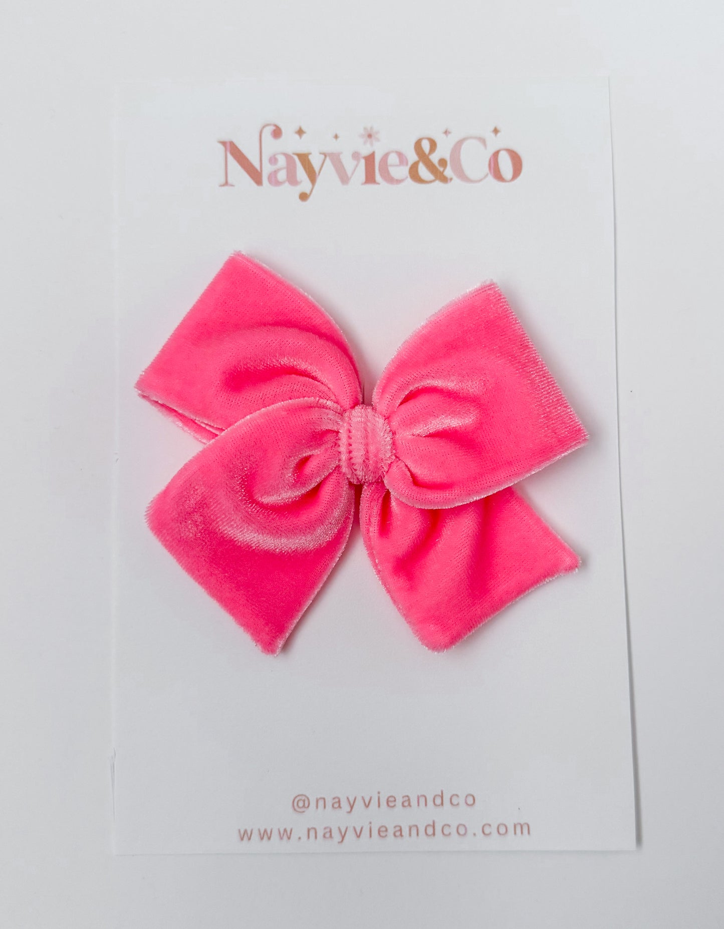 Candy Pink Velvet Hand-tied Bow