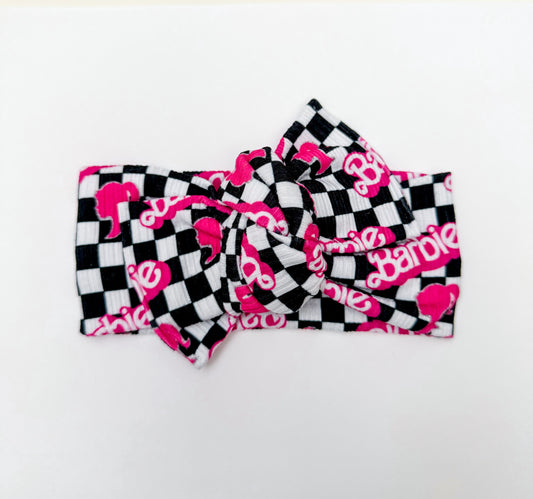 BARBIE CHECK Knotted Headwrap