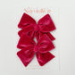 Rose Pink Velvet Hand-tied Bow