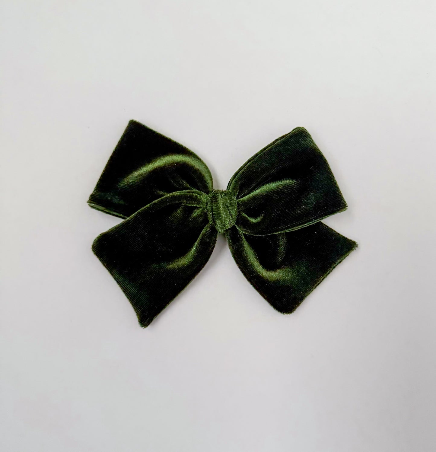 Olive Green Velvet Hand-tied Bow