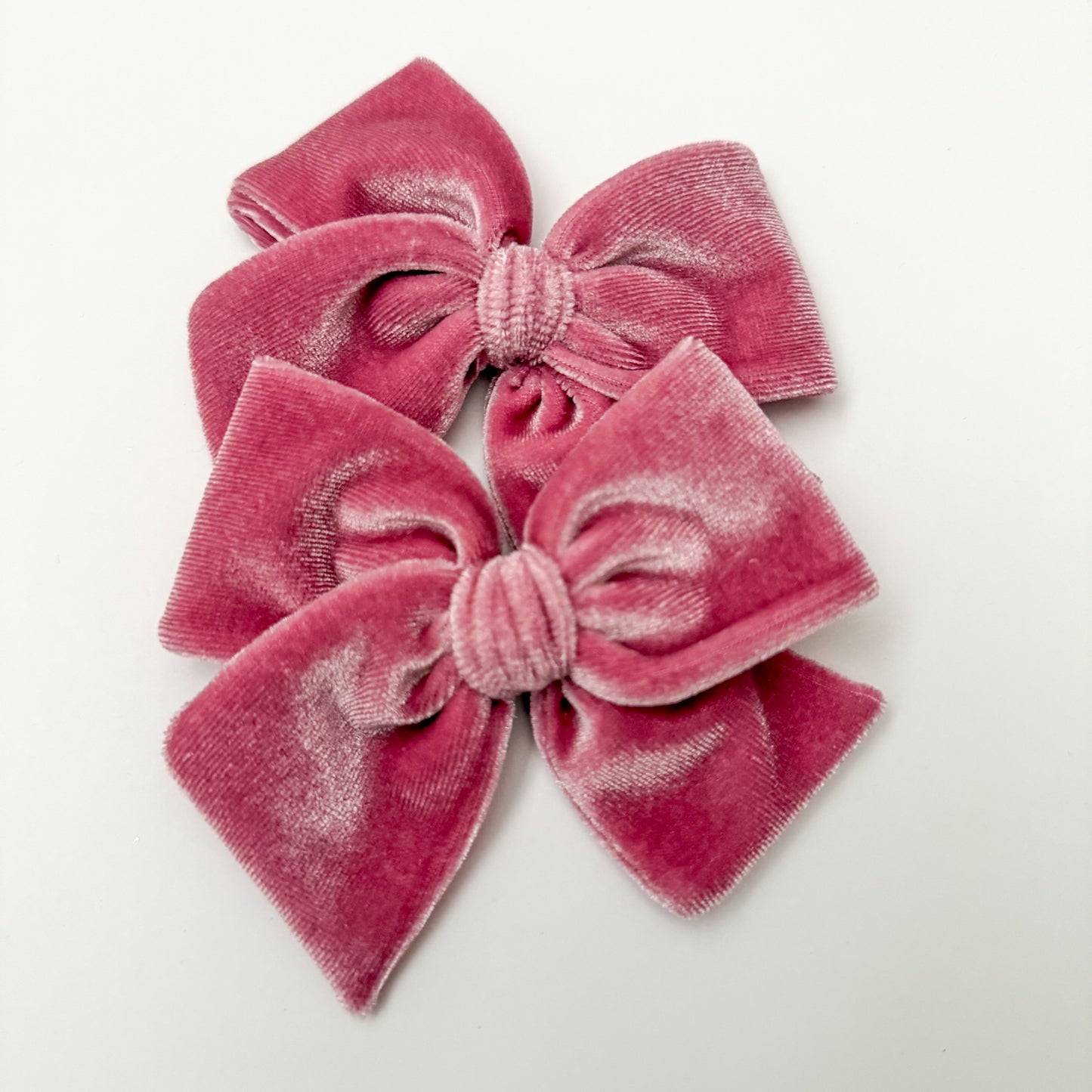 Dusty Pink Velvet Hand-tied Bow