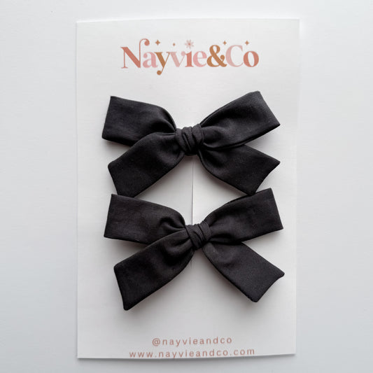 Charcoal Schoolgirl Bow