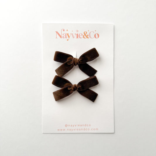 CHOCOLATE Velvet Ribbon Piggy Set