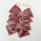 Dusty Mauve Velvet Hand-tied Bow