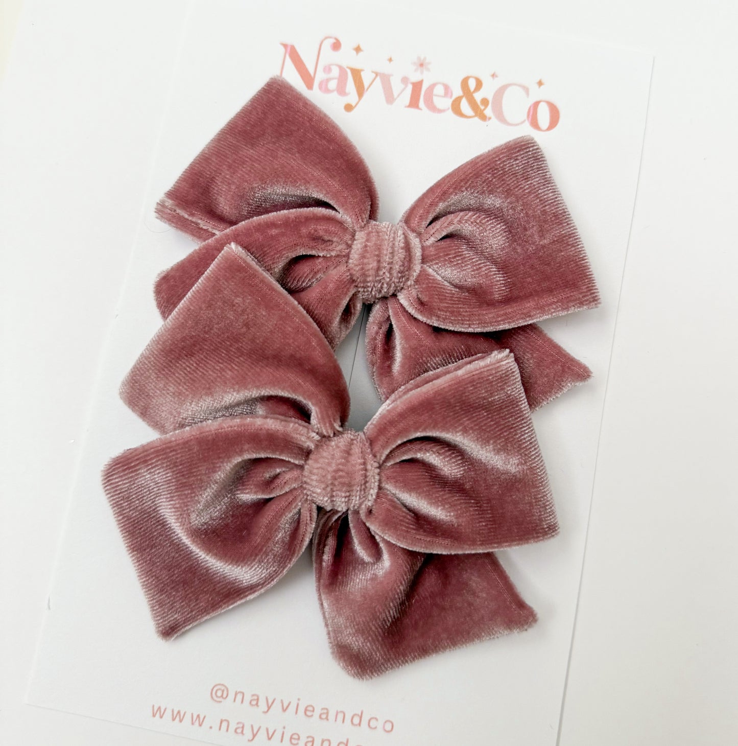 Dusty Mauve Velvet Hand-tied Bow
