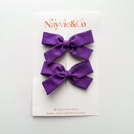 Purple Schoolgirl Bow