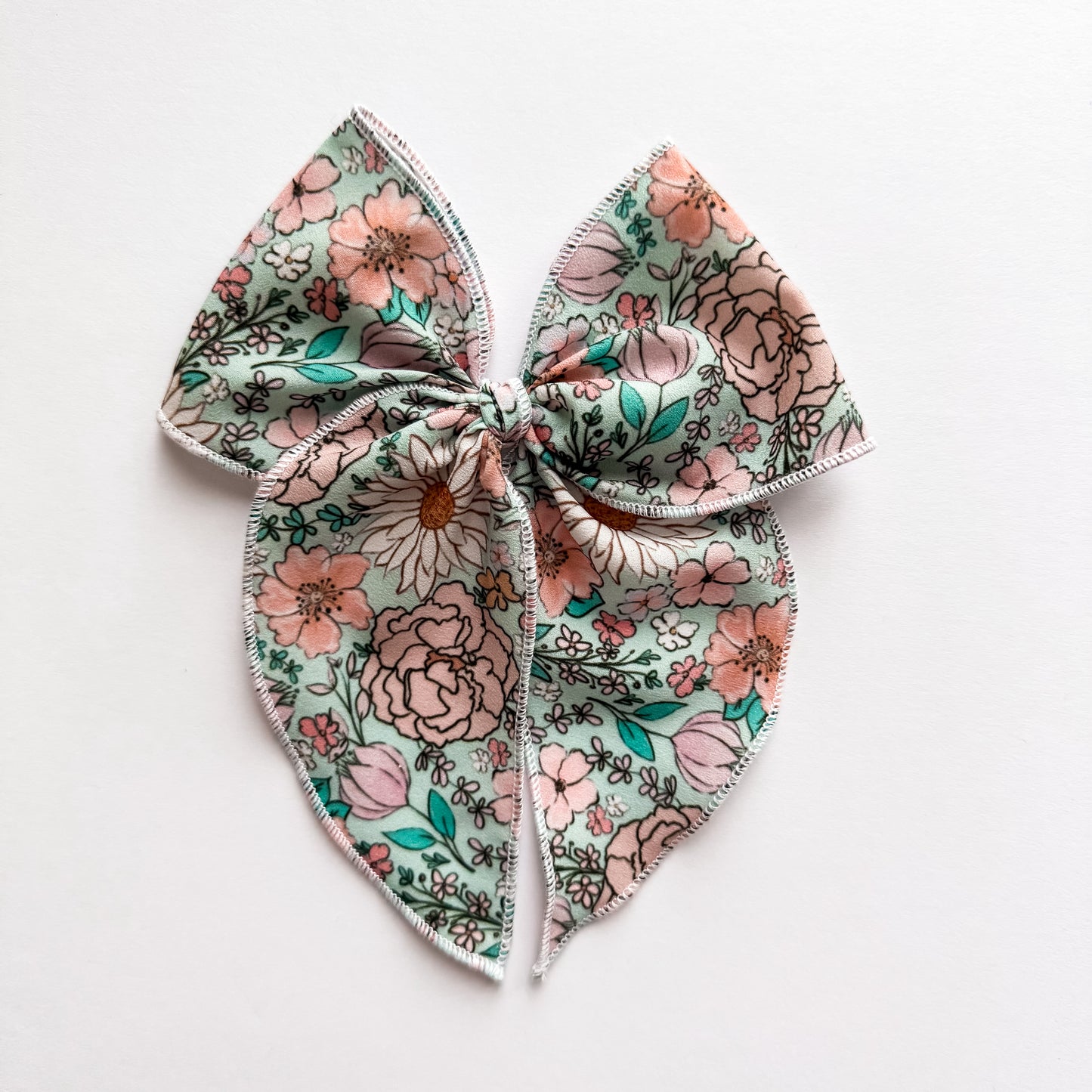 Blue Floral Fable Bow