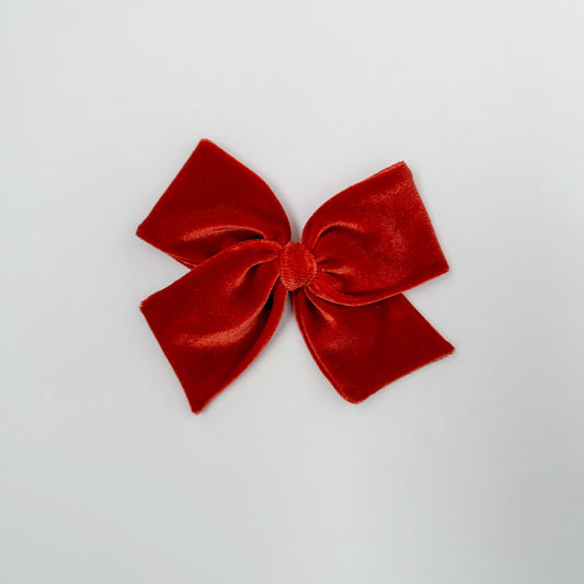 Rust Velvet Hand-tied Bow