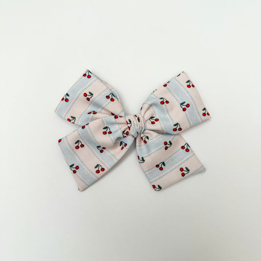 Cherry Stripes Hand-tied Bow