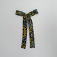 Gold Floral Long Tail Bow